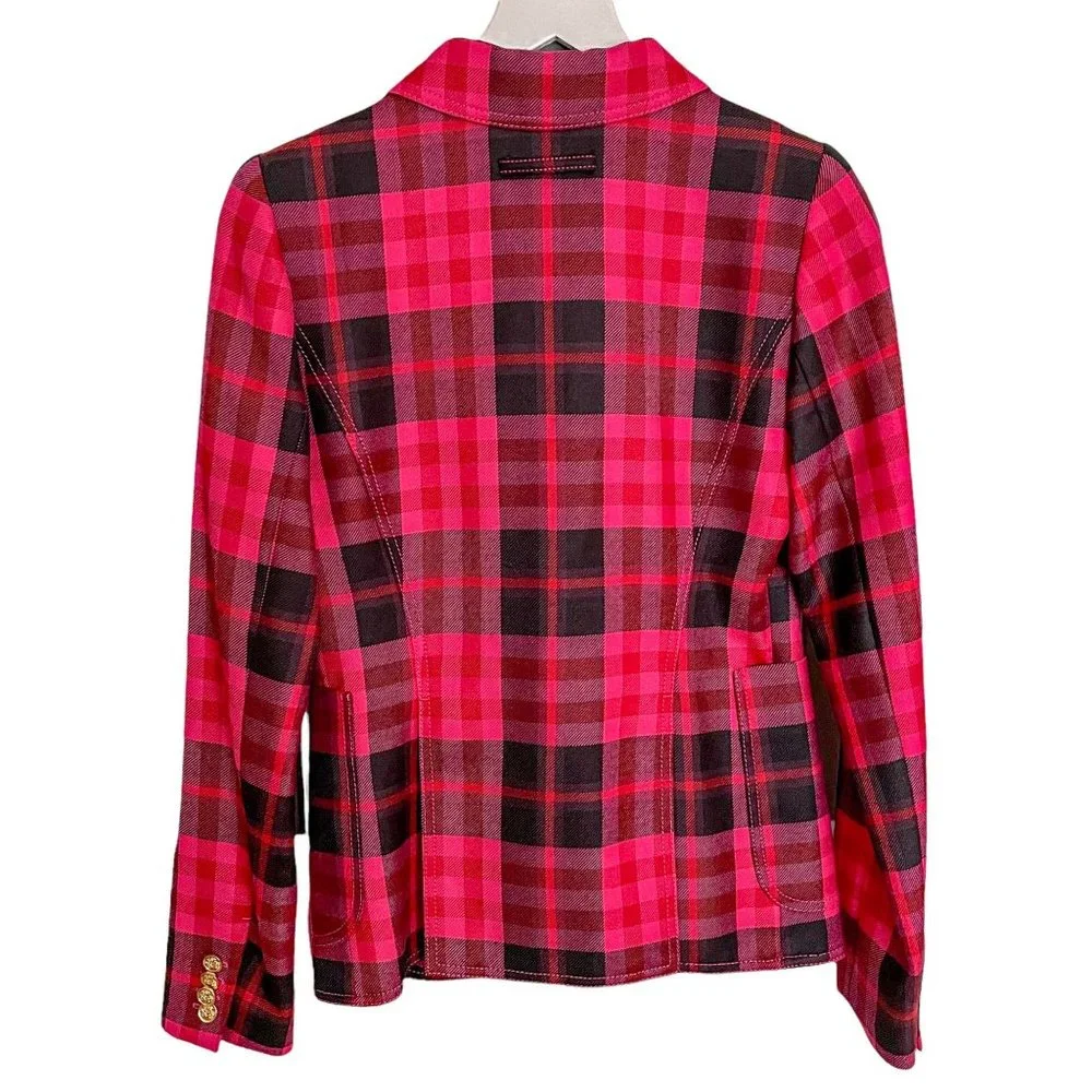 Smythe Patch Pocket Duchess Blazer in Pink Tartan - Picture 6 of 8